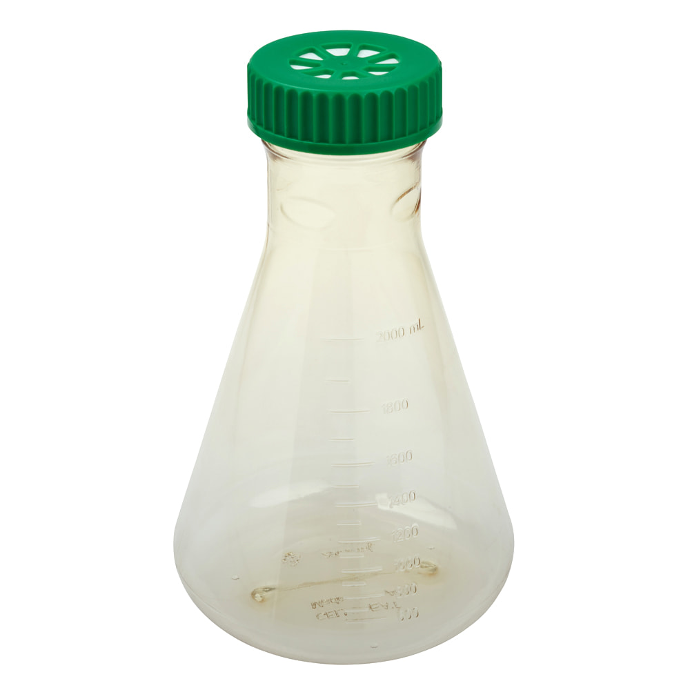 CELLTREAT 2L Erlenmeyer Flask, Vent Cap, Plain Bottom, Sterile, 1 per Bag, 6 per Case